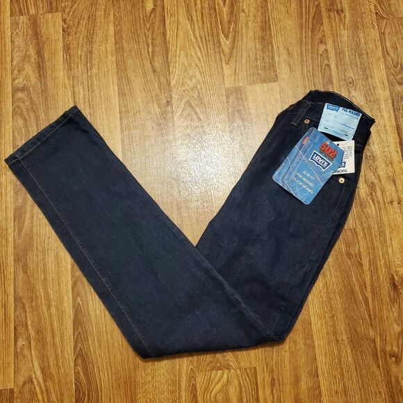 Vintage 80s Levis 502 Jeans Women‎ 28x33 Denim Dark Wash Deadstock New 1982 - Picture 1 of 10